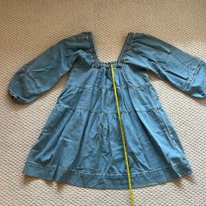 Free People denim A-line dress 3/4 sleeve size xs